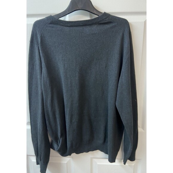 Croft & Barrow Sweater Mens Size XL Dark Gray Pullover V Neck - Picture 4 of 6